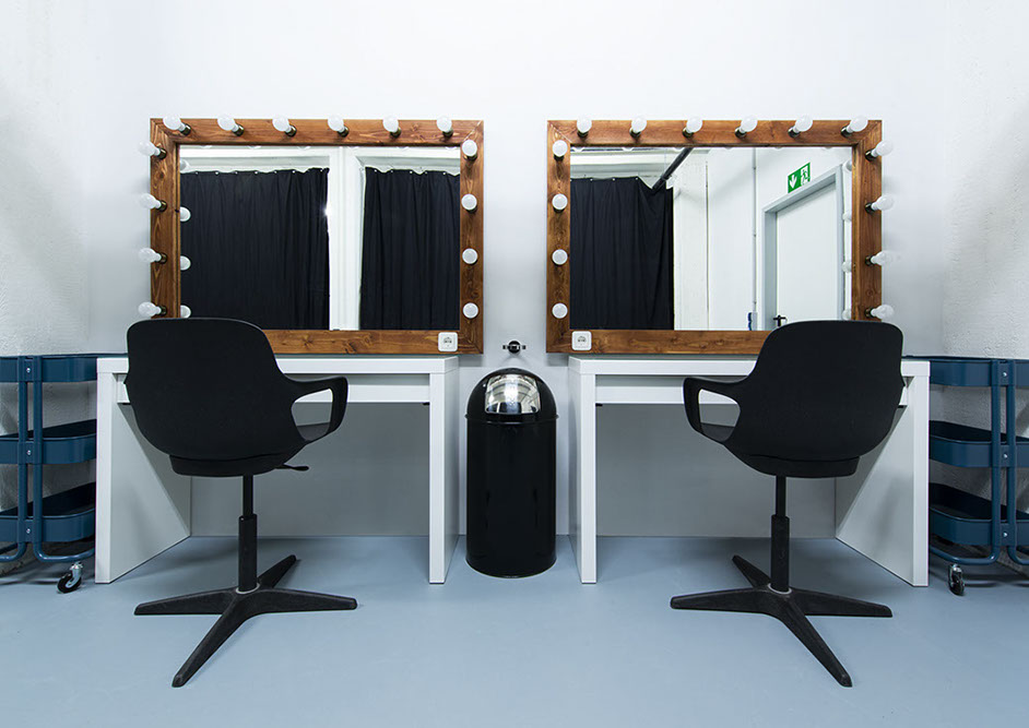 Die Schminkspiegel in Studio 1, Mietstudio Rauland