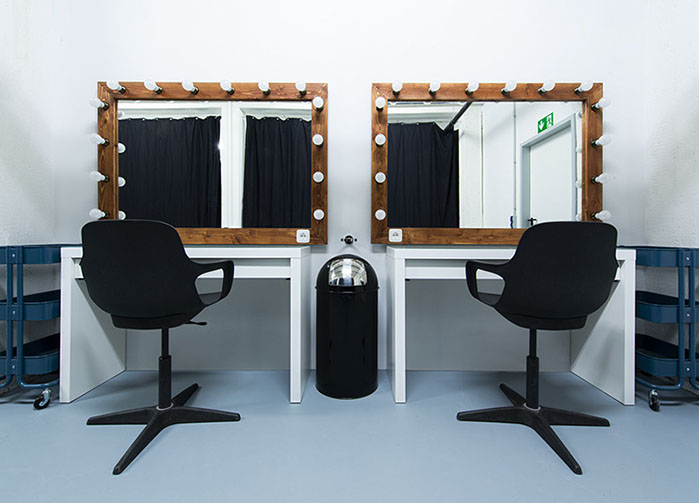 Die Schminkspiegel in Studio 1, Mietstudio Rauland